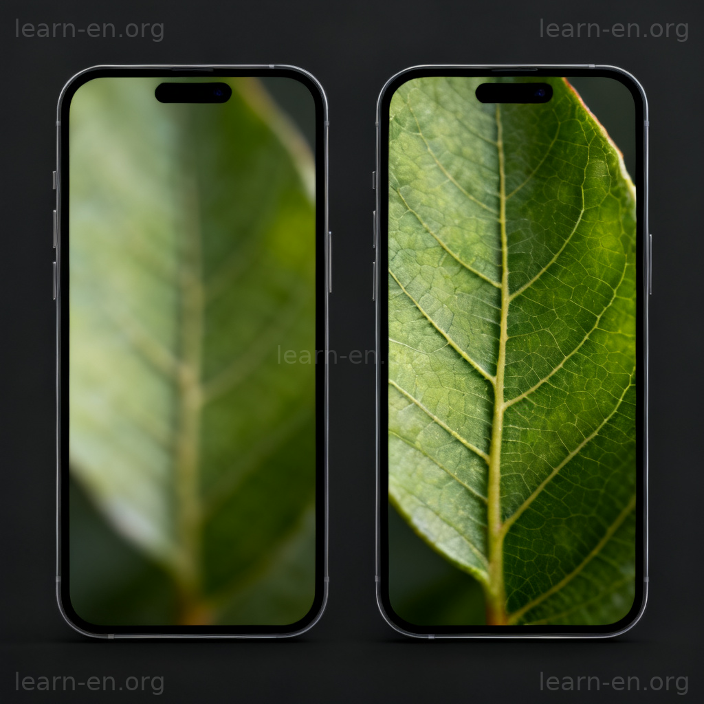 Side-by-side comparison showing low definition vs high definition image clarity.