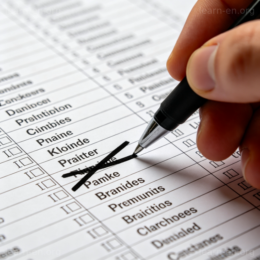 Delete 除名含义图解：手执笔在名单上划掉一个名字