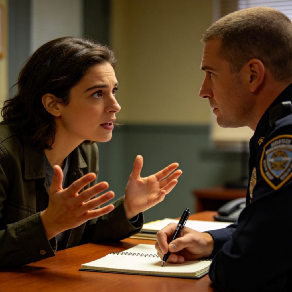 description 含义图解：向警察描述事件场景