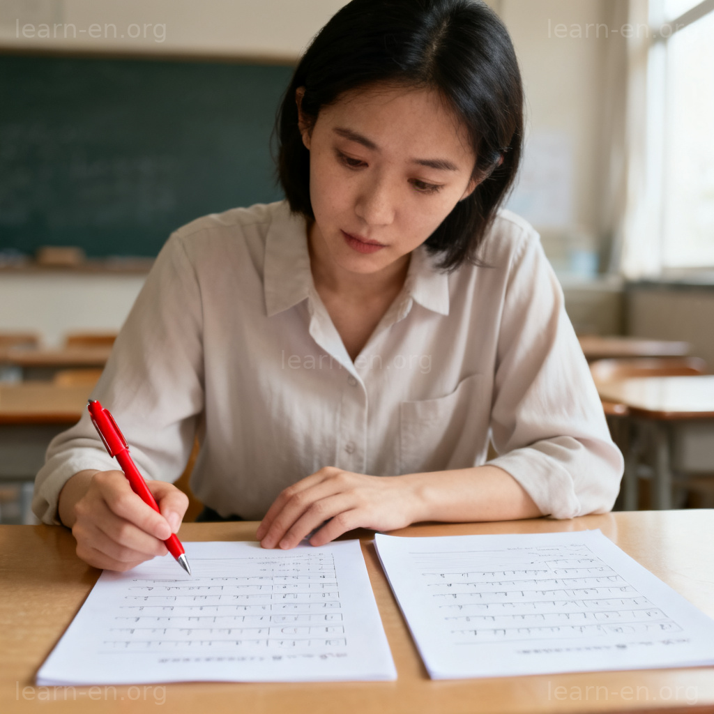 Detect definition: teacher analyzing homework papers to uncover truth