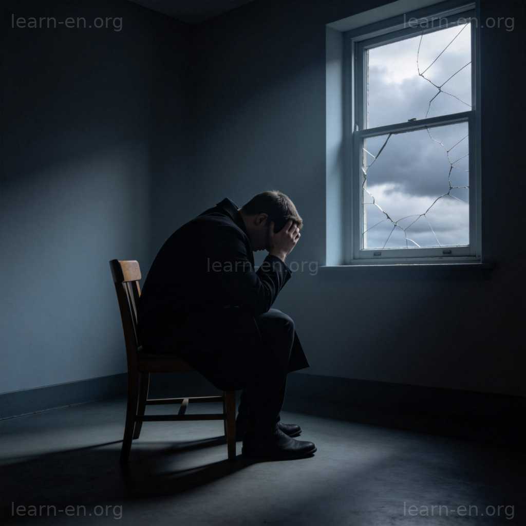 Devastated man overwhelmed by shock