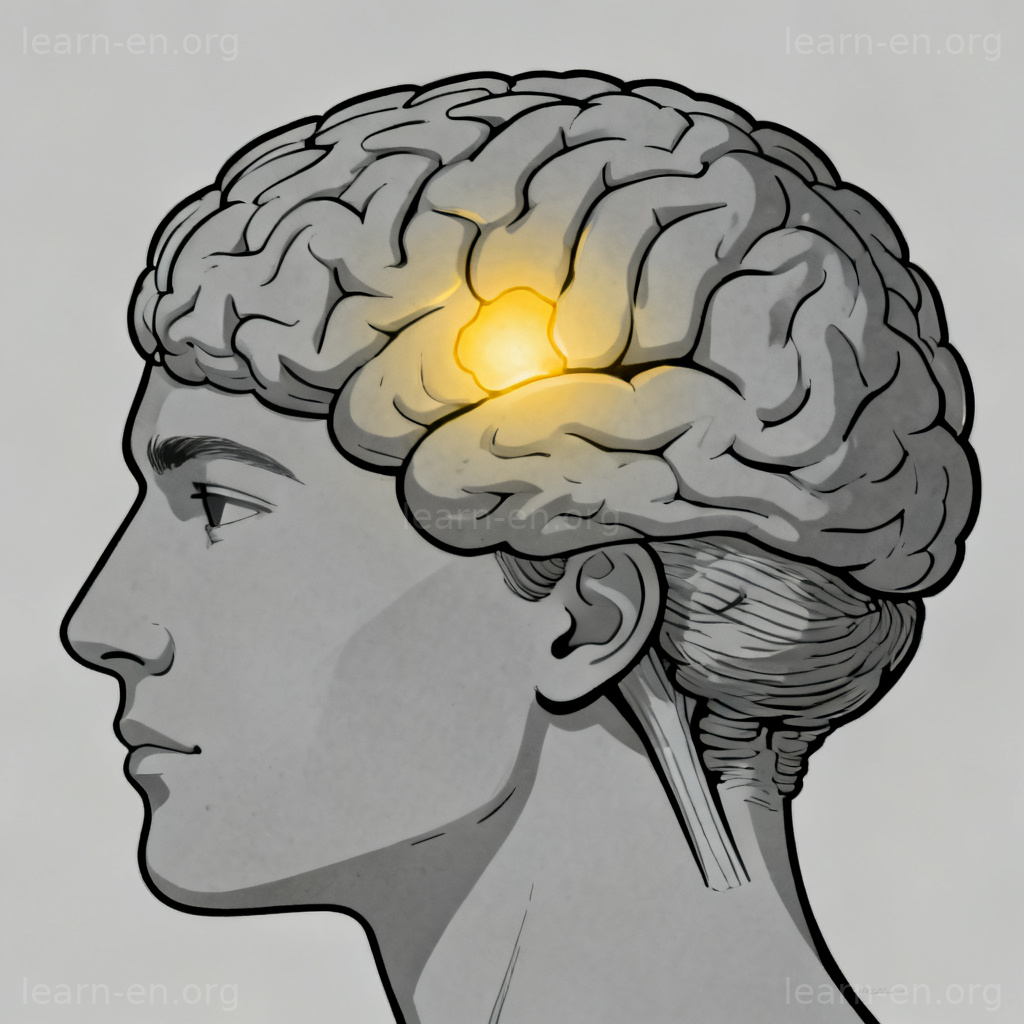 Distinct memory concept shown as a glowing, specific region in a brain diagram.