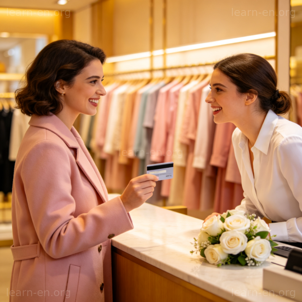 Do you accept credit cards? 图解：顾客在柜台使用信用卡支付场景