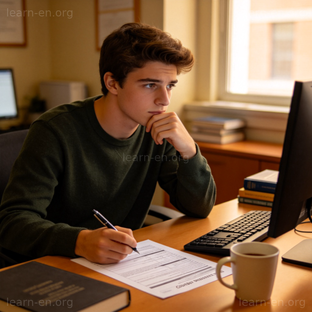 drop a course 图解：学生在办公室填写课程退选表格的场景