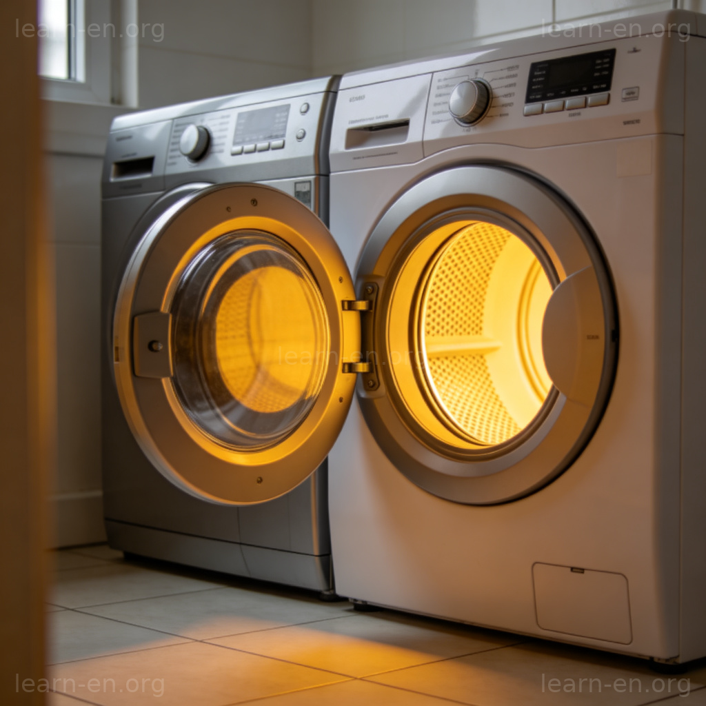 Sèche-linge moderne dans une buanderie