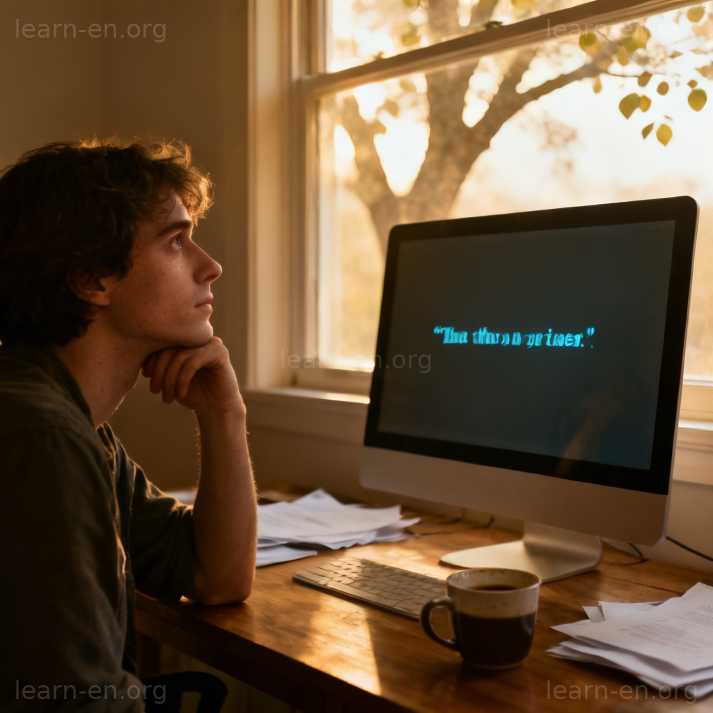 Dwell on a problem scene showing a person deep in thought at a desk.