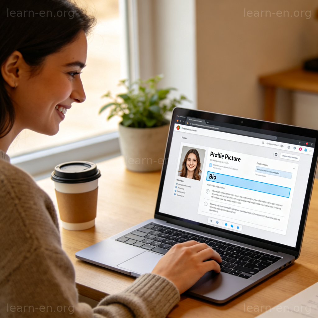 Edit Profile 图解：用户在社交网站修改头像和个人简介