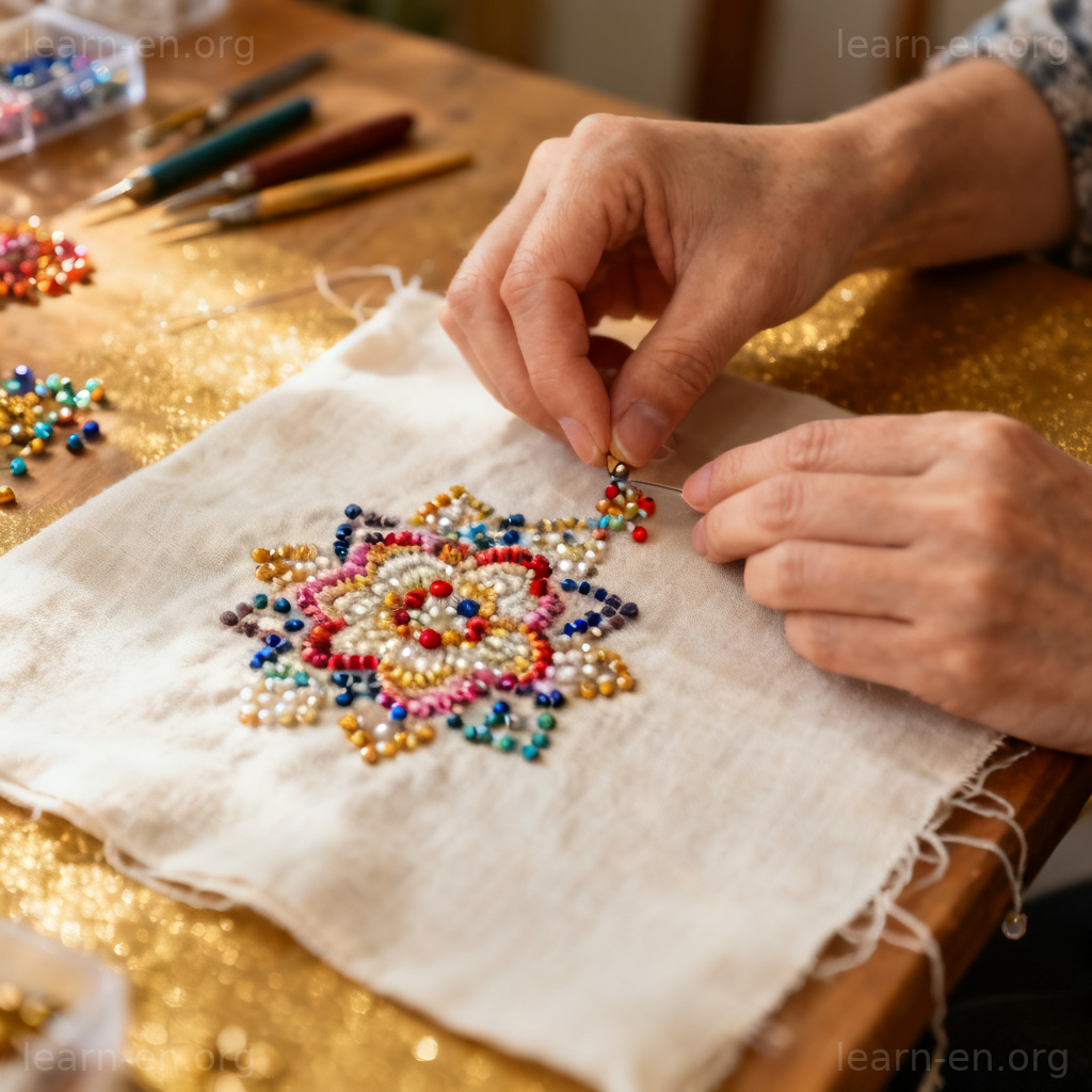 Elaboration detailed development craftsperson beads