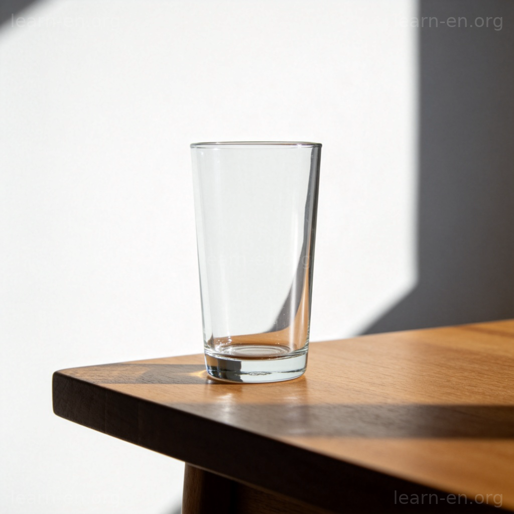 empty含义图解：空玻璃杯示例，展示容器空的状态