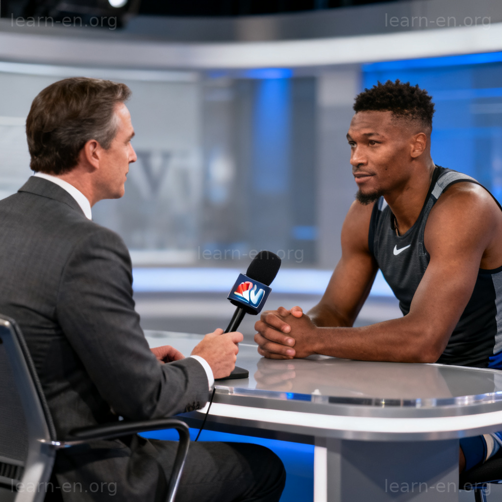 Journalist exclusive interview setup, depicting a sole report or inside story.