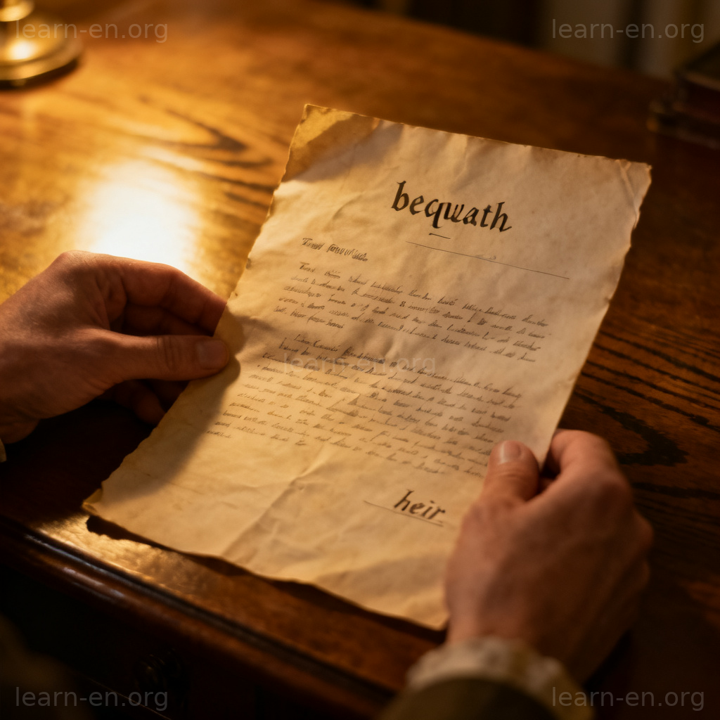 Expectation as future inheritance shown by hands examining an old will document.