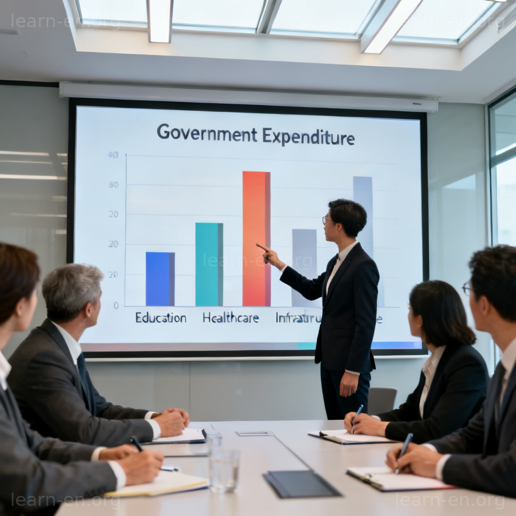 Bar chart showing government expenditure on education and healthcare