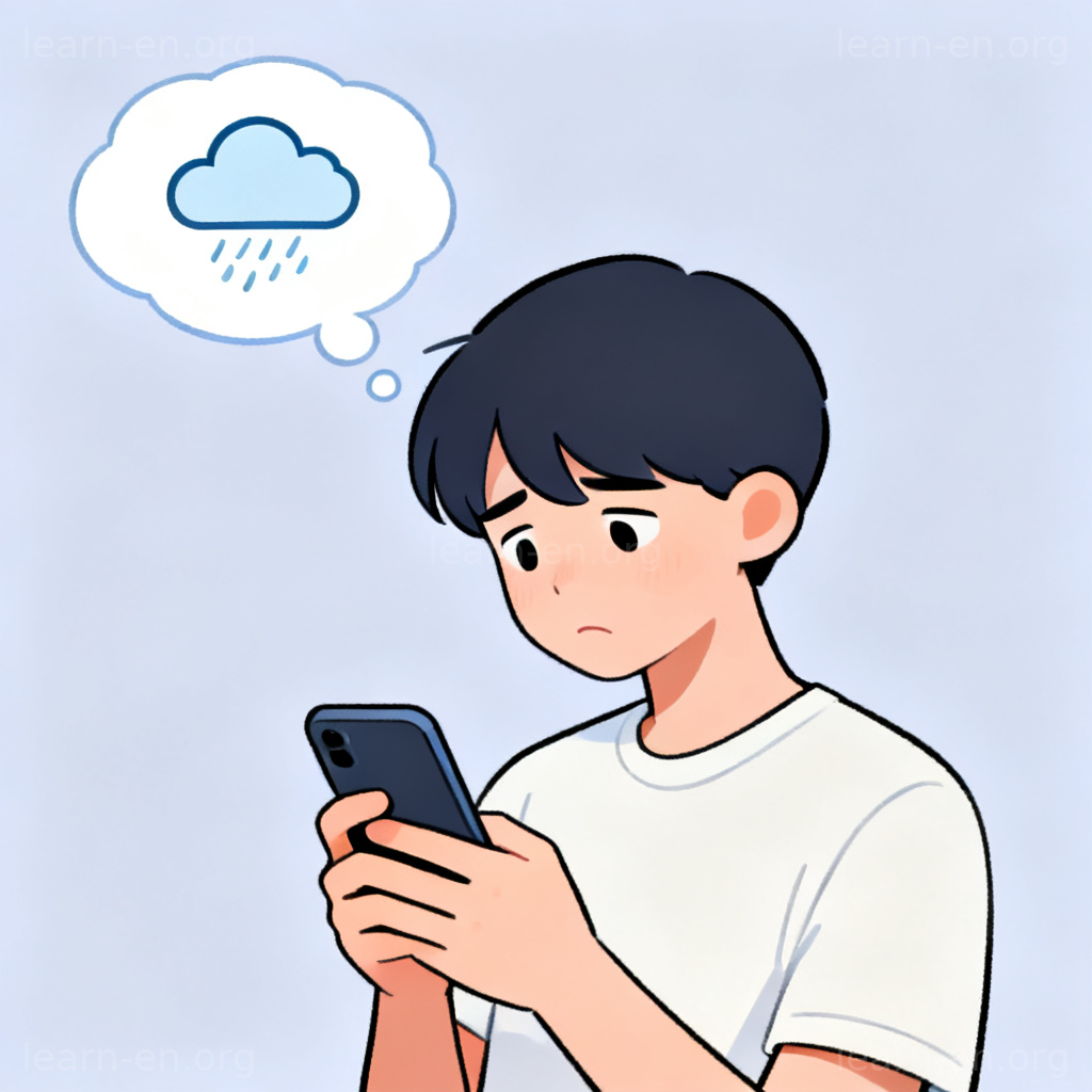 Person with thought bubble showing weather icon, representing external surface-level reasons.