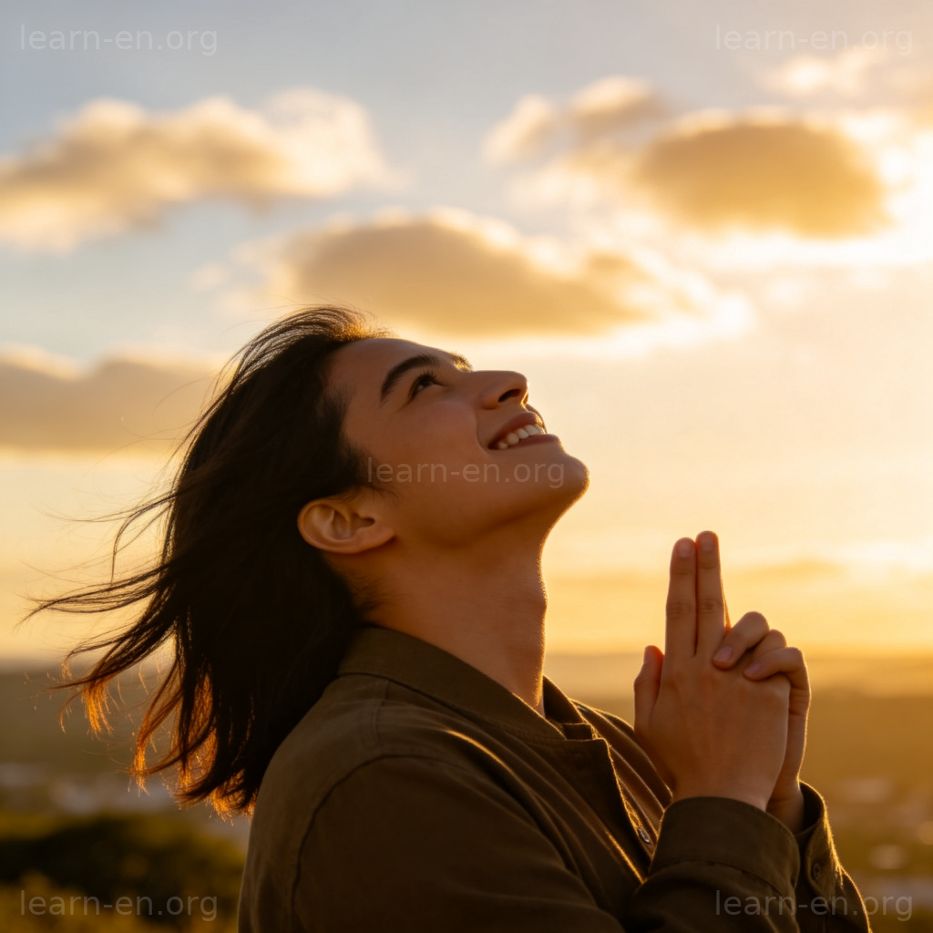 Person crossing fingers with hopeful smile for success