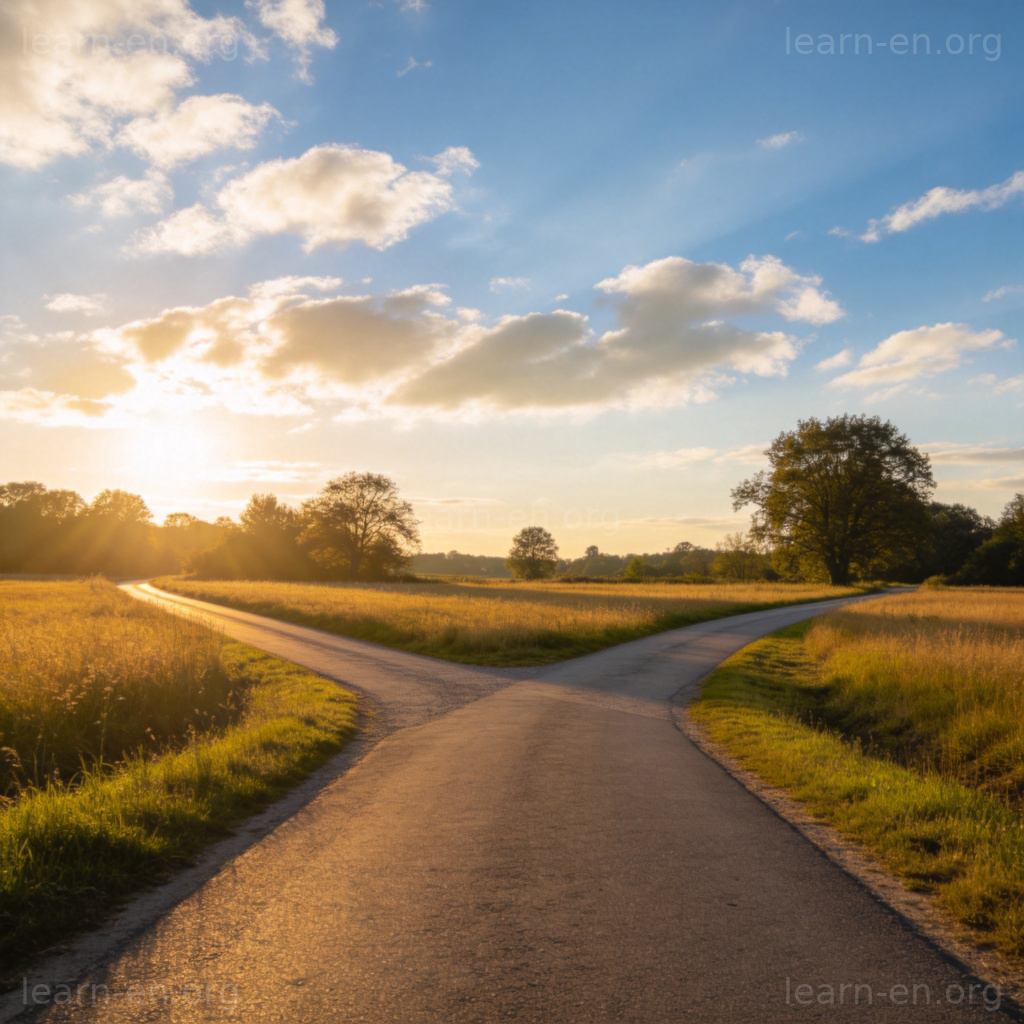 Fork 分岔图解：蓝天下的乡村道路分岔口