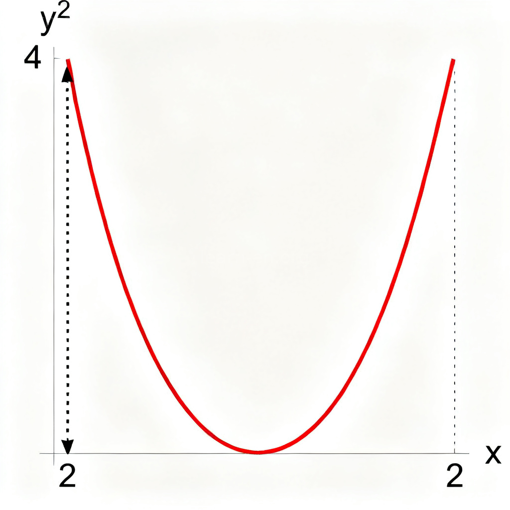 Mathematical function graph showing input-output relationship with a parabola.