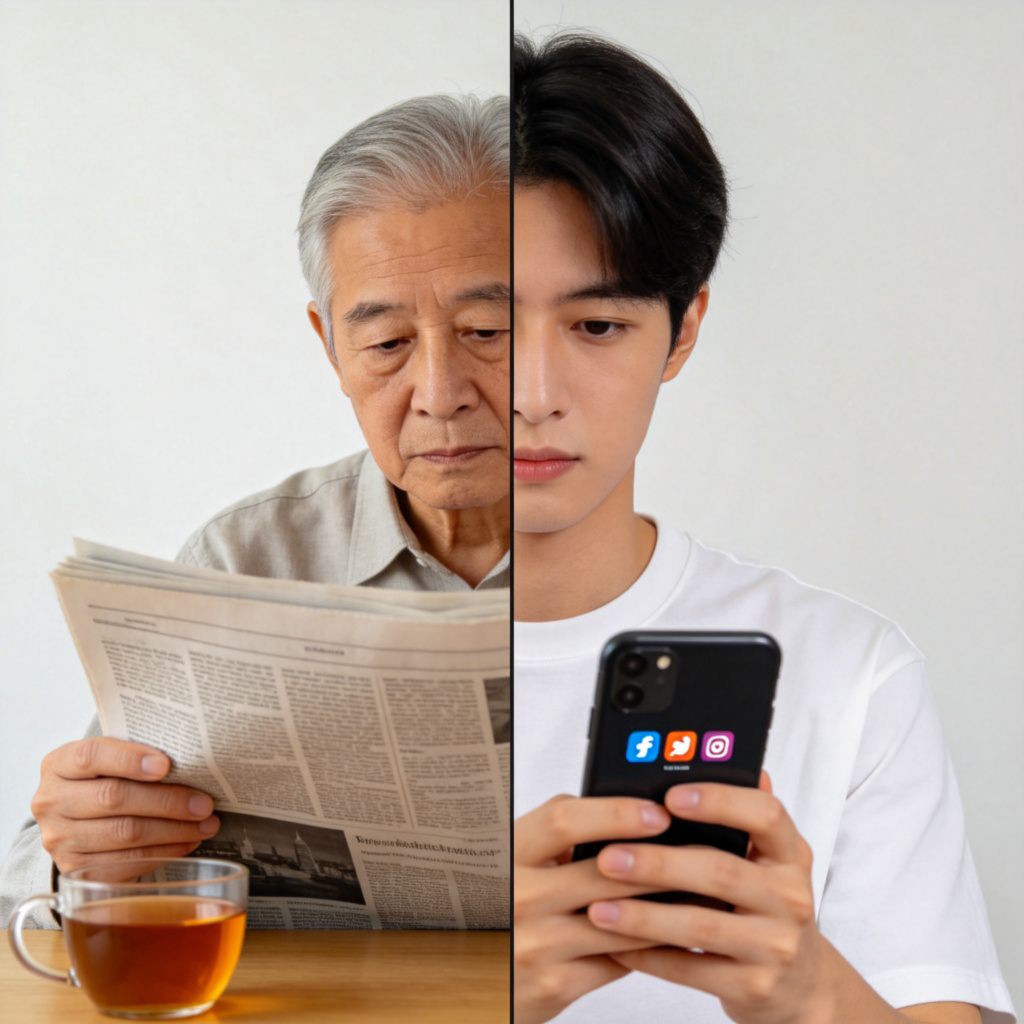 gap 图解：代际差距，展示不同世代阅读习惯的对比