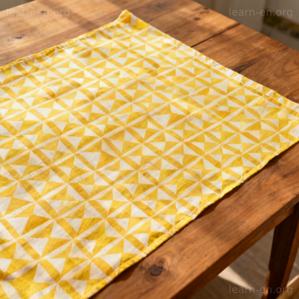 Geometric pattern example of a fabric with a repeating diamond grid design in bright colors.