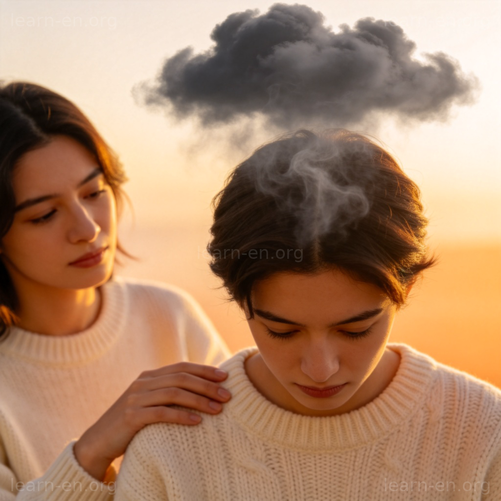 Get over it: friend comforting another to symbolize letting go of sadness
