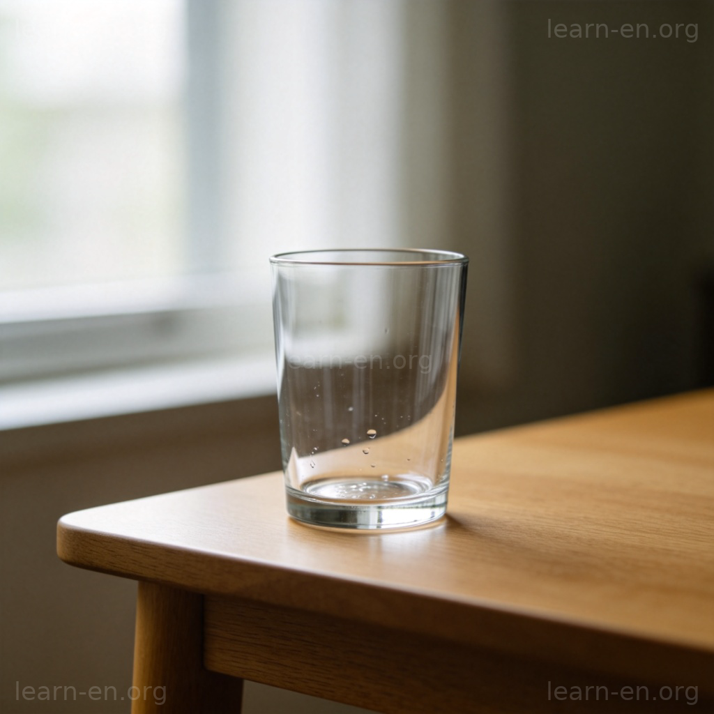 hardly含义图解：几乎空的水杯表示几乎不