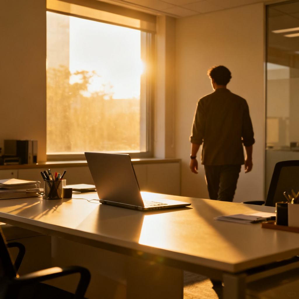 head back to the desk 图片