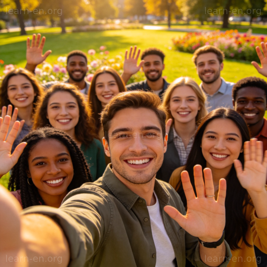 hello 问候场景图解：不同人群微笑招手打招呼