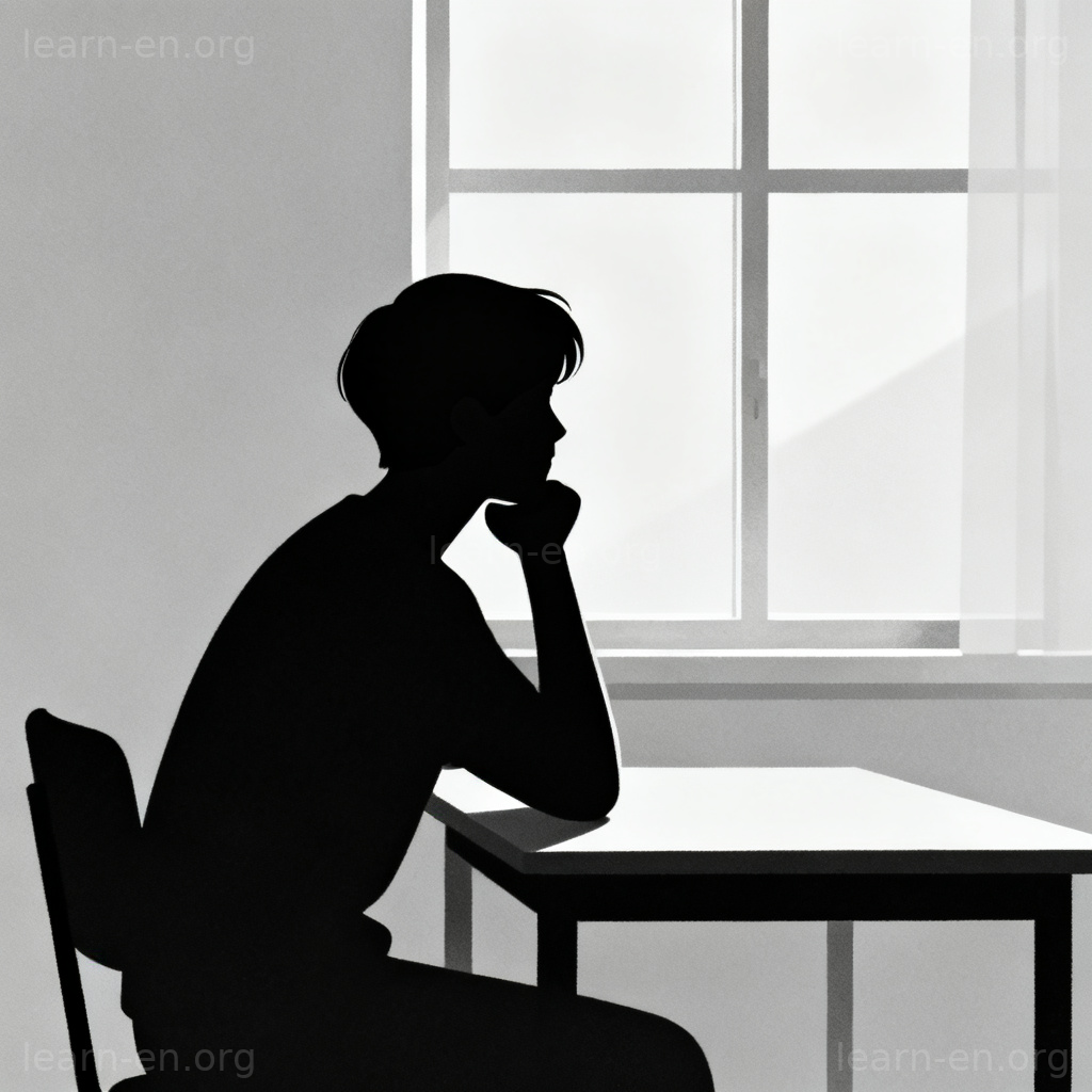 Hesitation concept: silhouette in deep thought, depicting state of doubt and indecision.