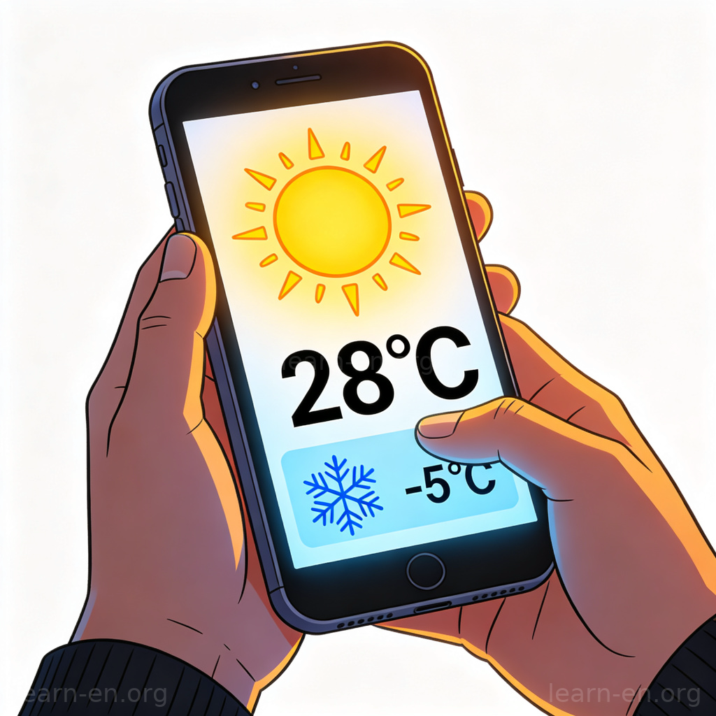 High Low Temperature 天气预报场景图解，显示高温与低温图标