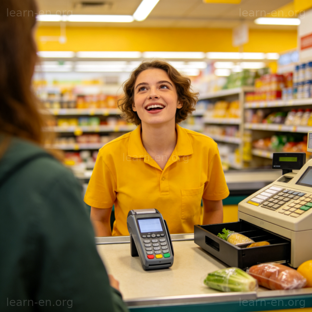 How will you be paying 图解：超市收银员询问顾客支付方式场景