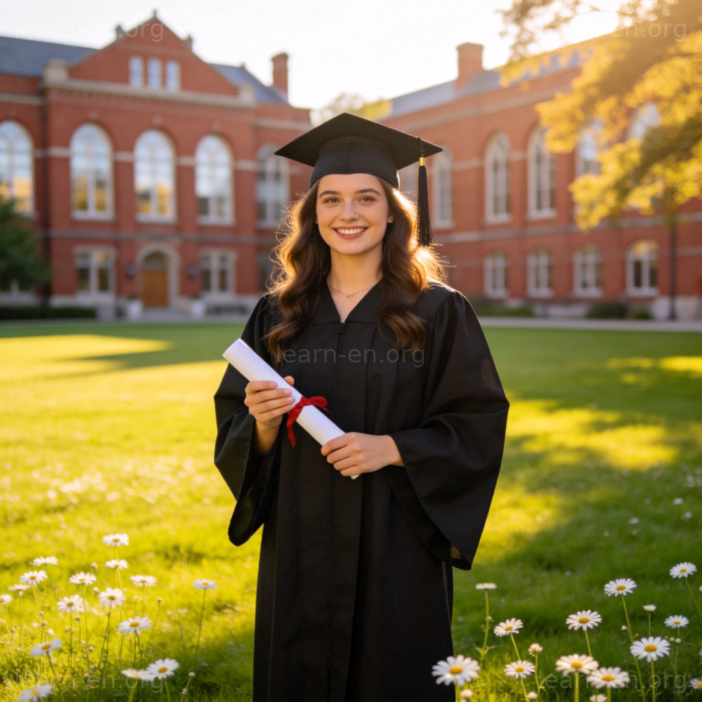 I can't wait to wear my graduation gown 图解：穿毕业袍的学生在校园