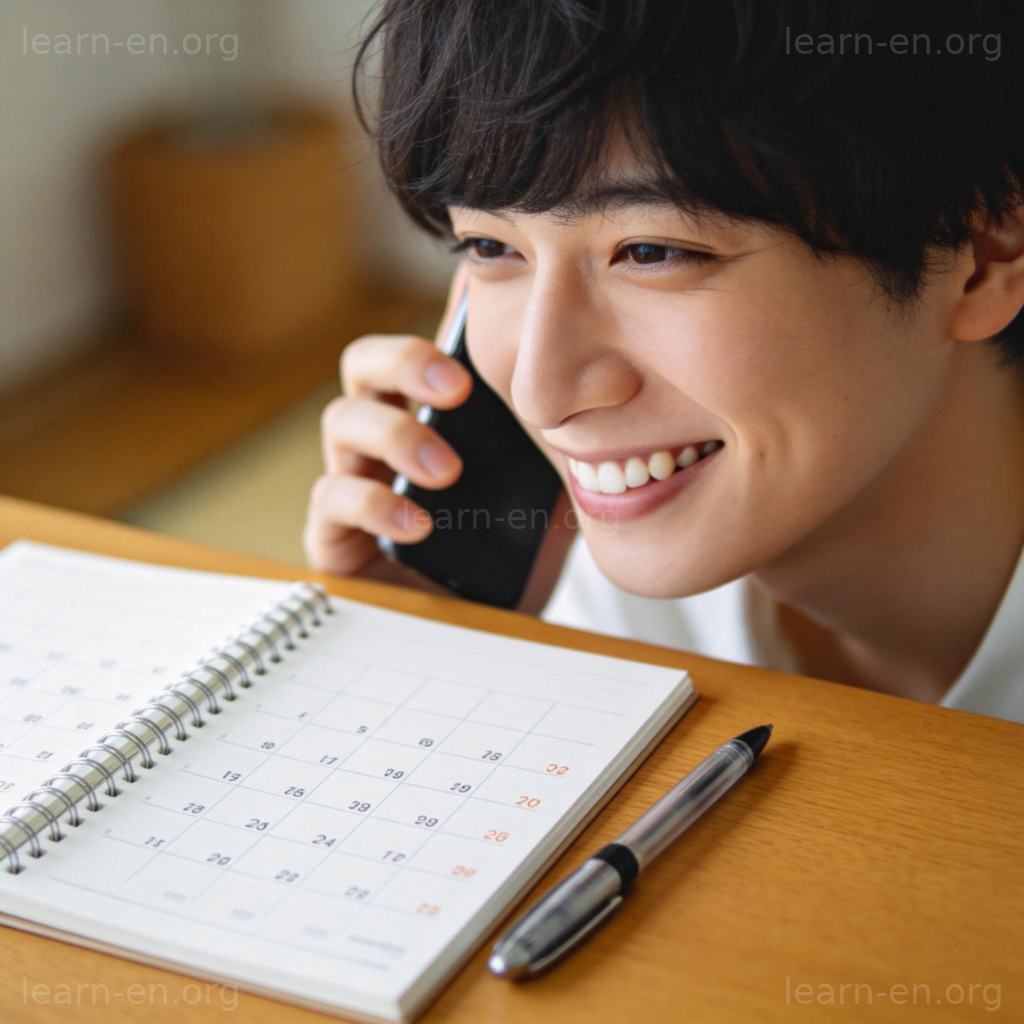 I'd like to book an appointment 短语图解：打电话微笑预约日历