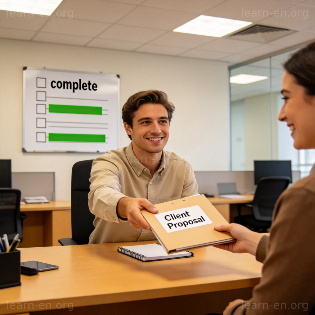 I'll make sure to complete the handover 图解：办公室同事自信交接文件夹