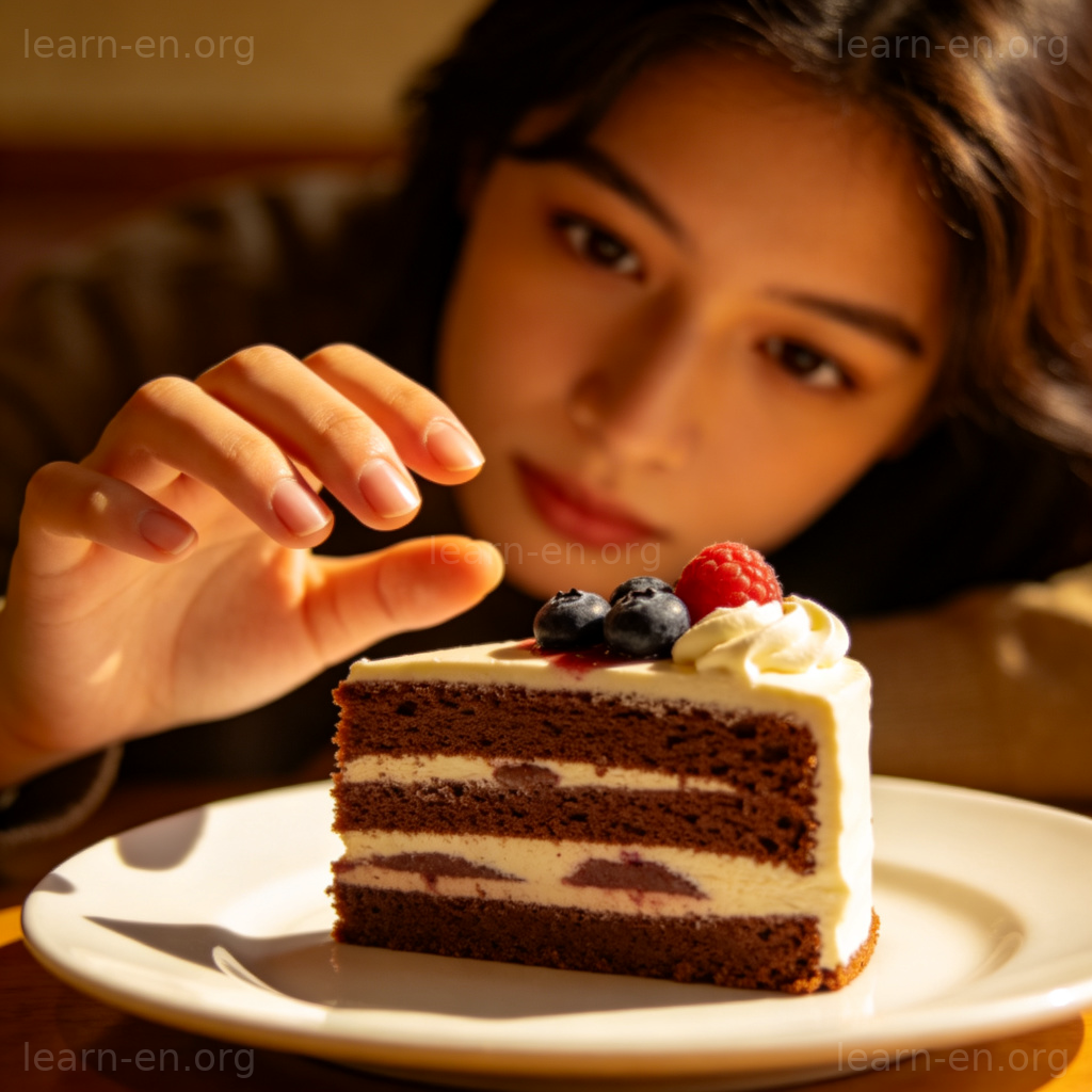 I'm tempted 图解：面对甜点心动的犹豫场景