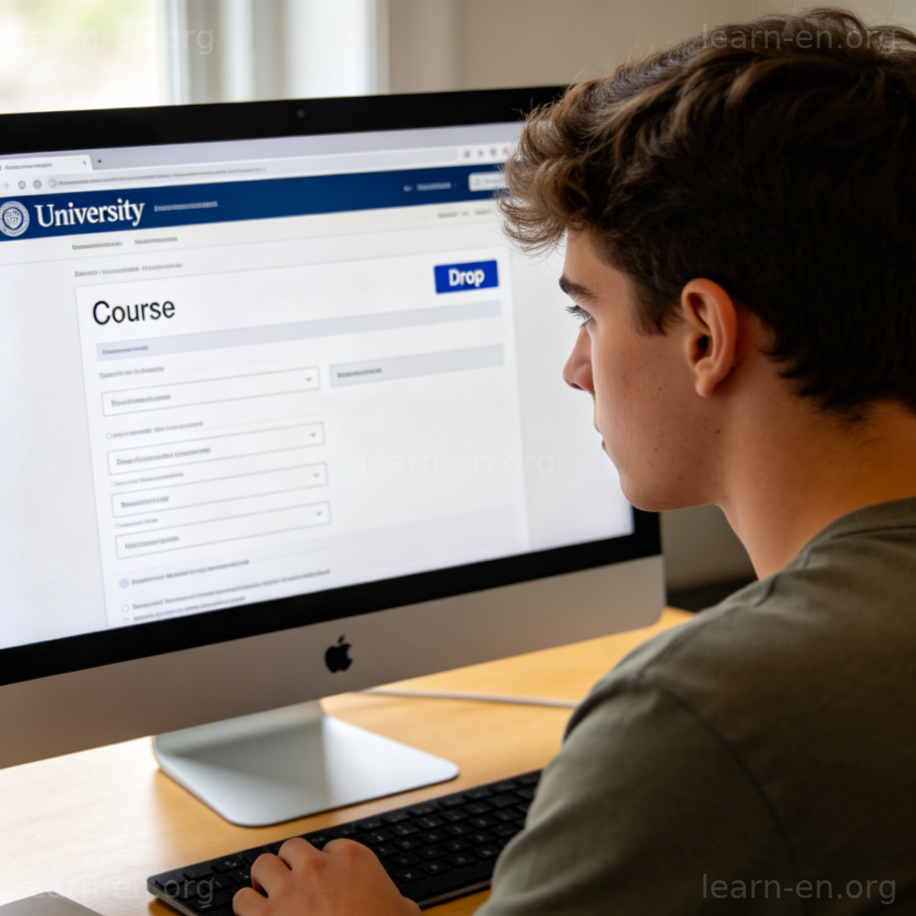 drop a course 图解：学生在电脑前操作大学选课系统退课