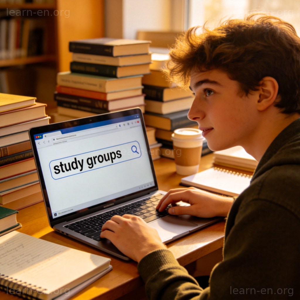 Recherche de groupe d'étude sur ordinateur