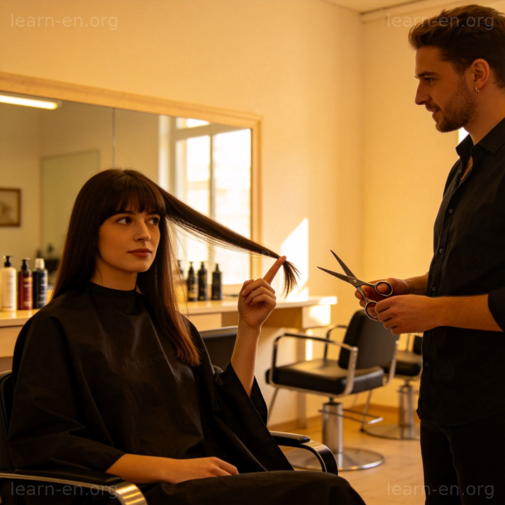 I want a trim just the ends 理发店沟通场景图解