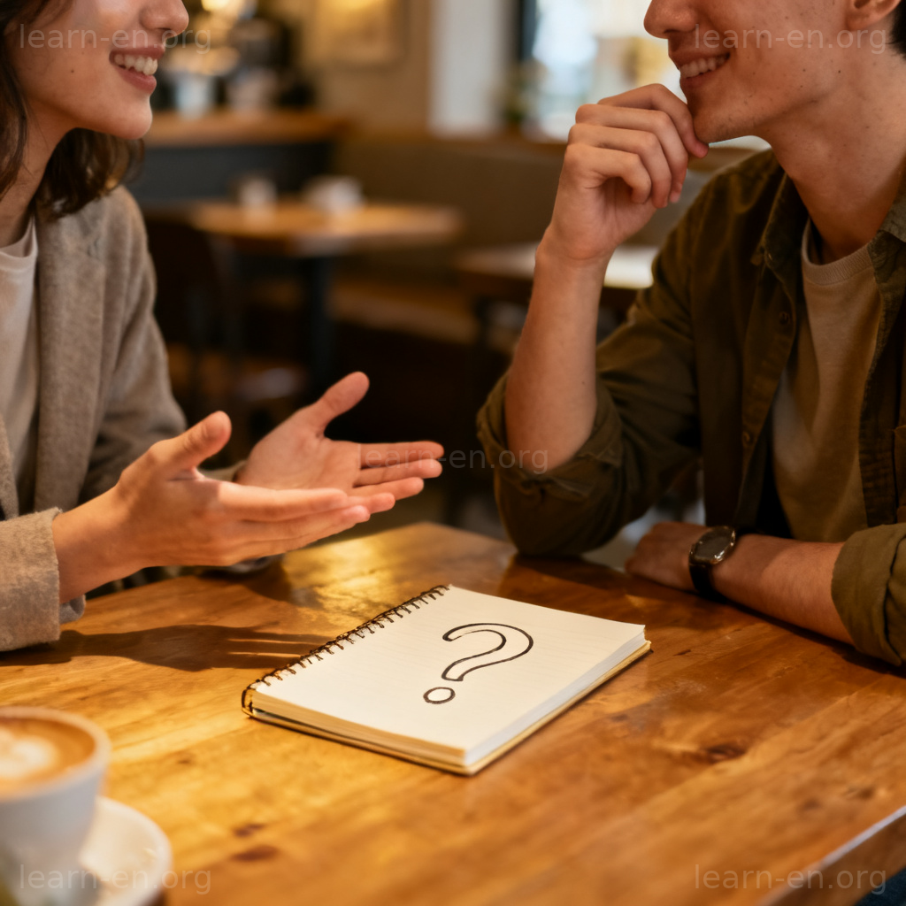 Two people discussing an idea at a café table