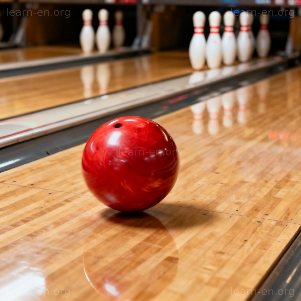 Impetus as momentum: a bowling ball in motion demonstrating force and inertia.