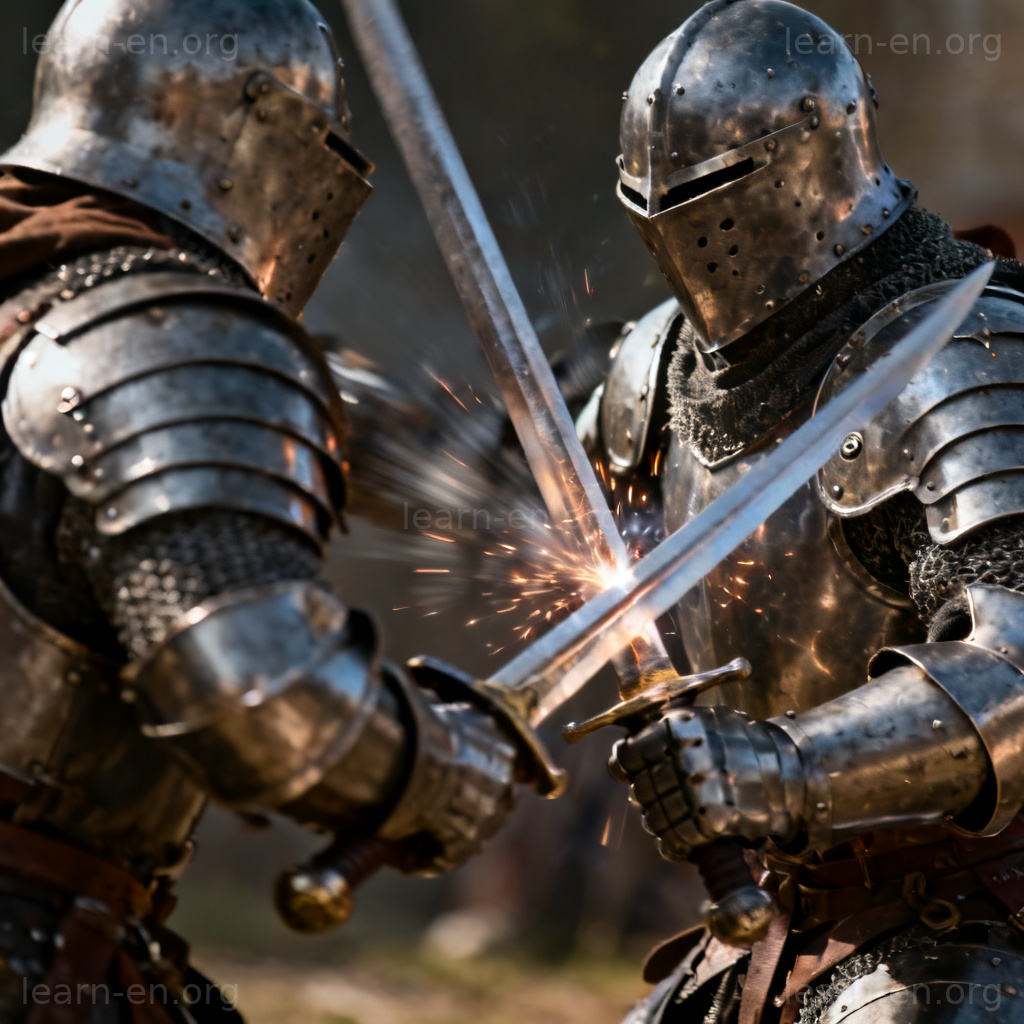 Inflict injury: knight striking armor in historical duel