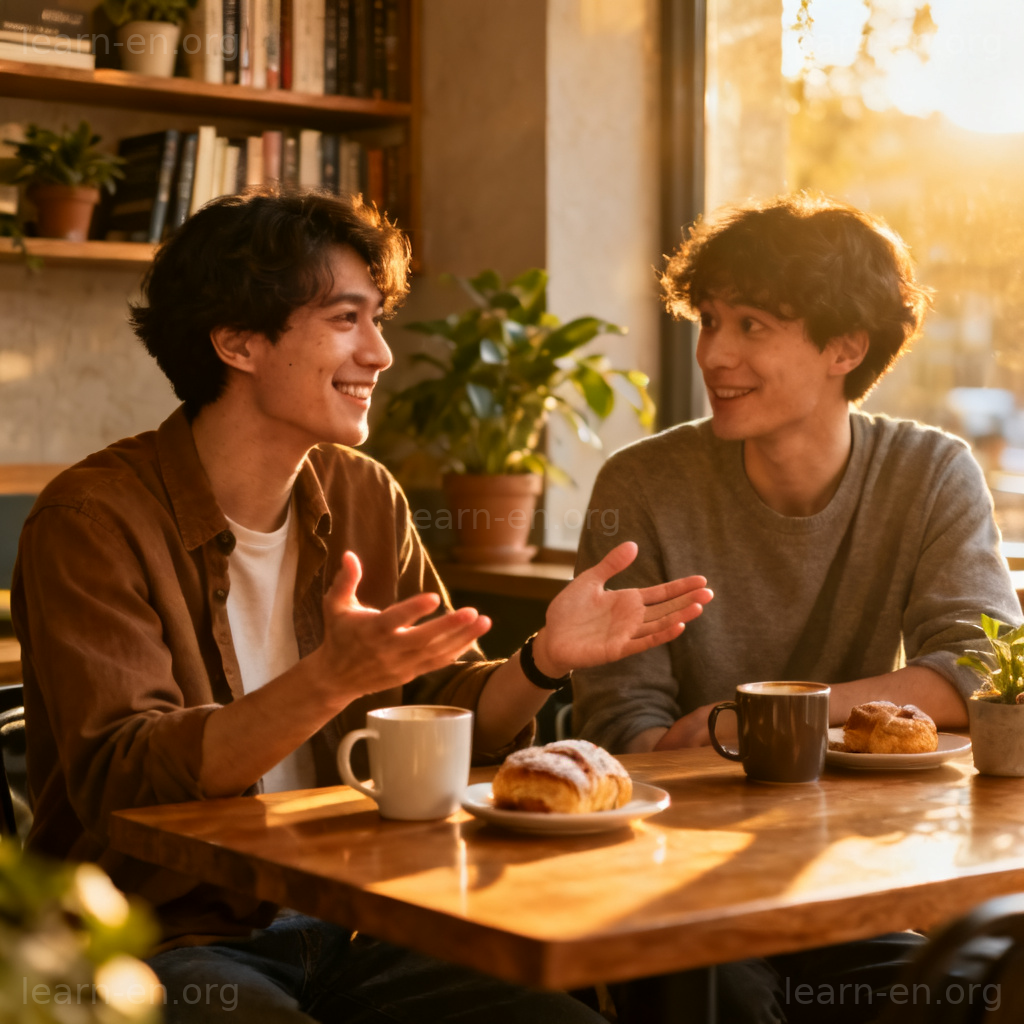 Innocent friends resolving misunderstanding in cafe
