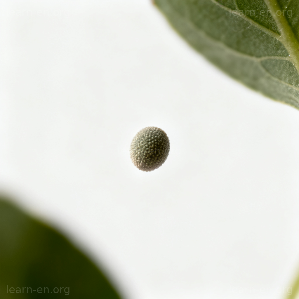 Insignificant size shown by a microscopic view of a tiny pollen grain.
