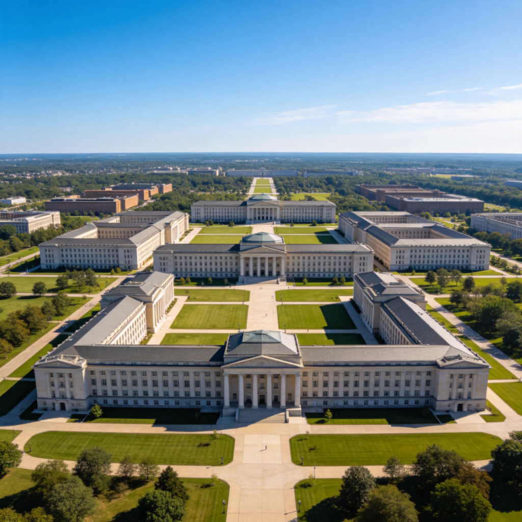 institutional 场景：俯瞰大学校园的机构化建筑群