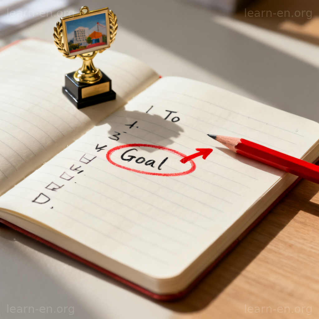 Intention as the goal behind an action shown with a circled to-do list