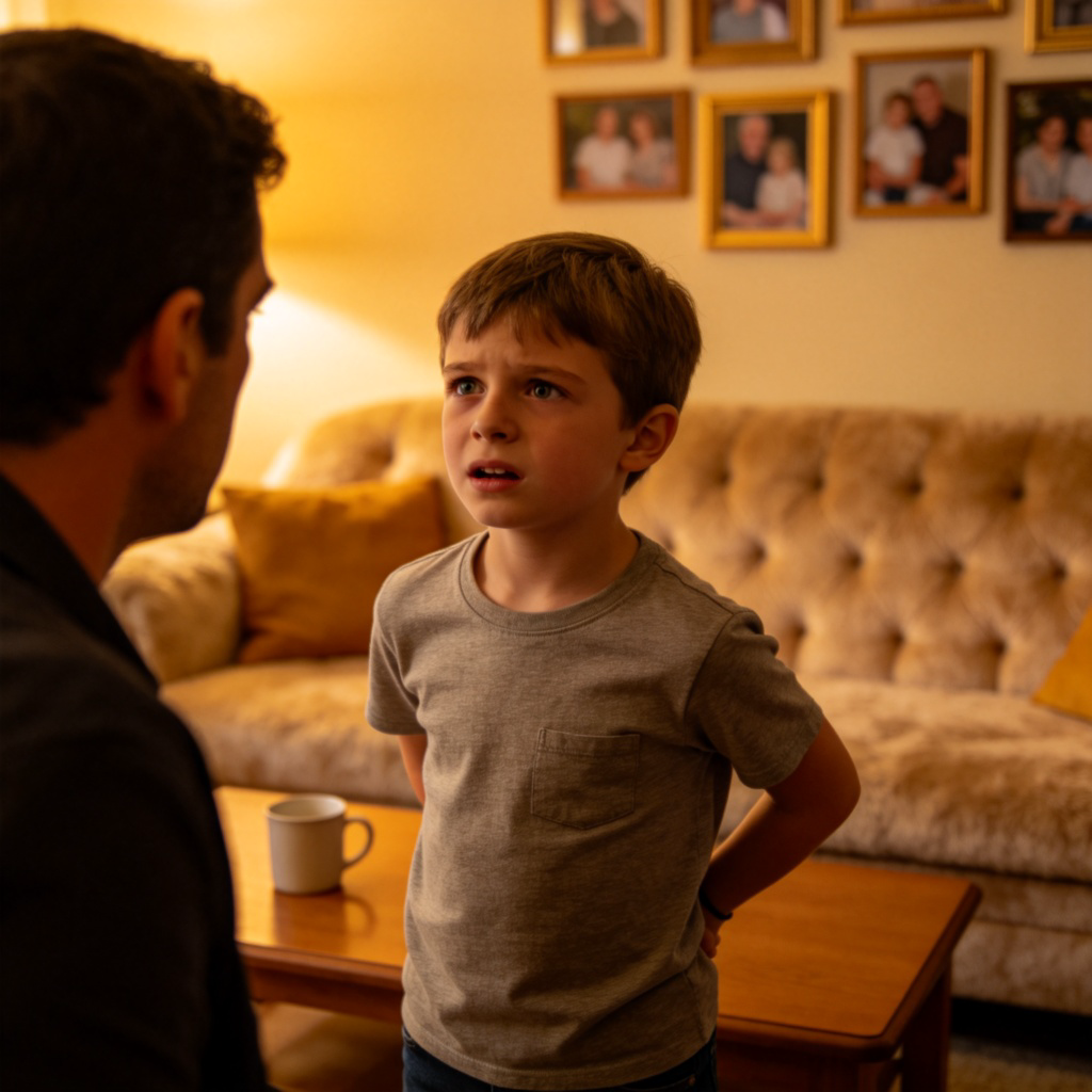 invent 编造场景图解：孩子紧张地编造借口