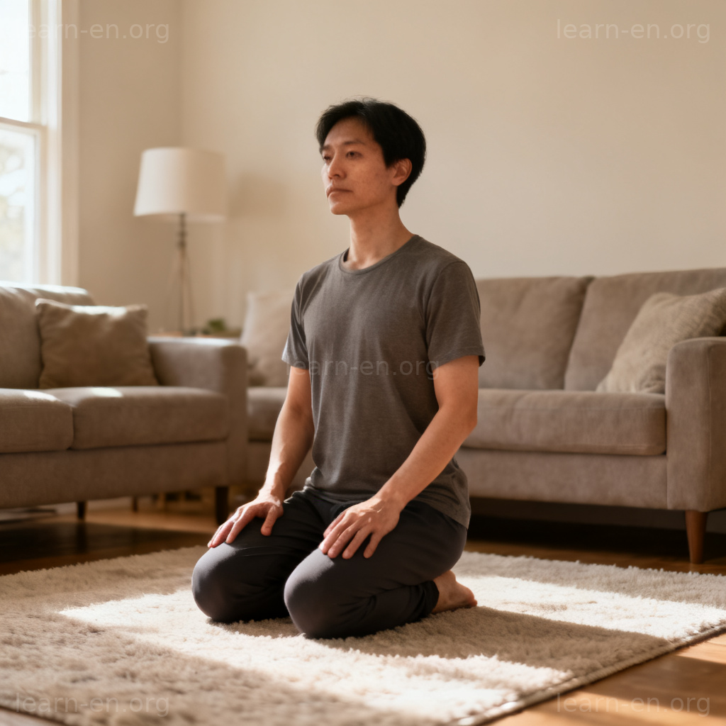 kneel 状态图解：人物保持跪姿的静态场景