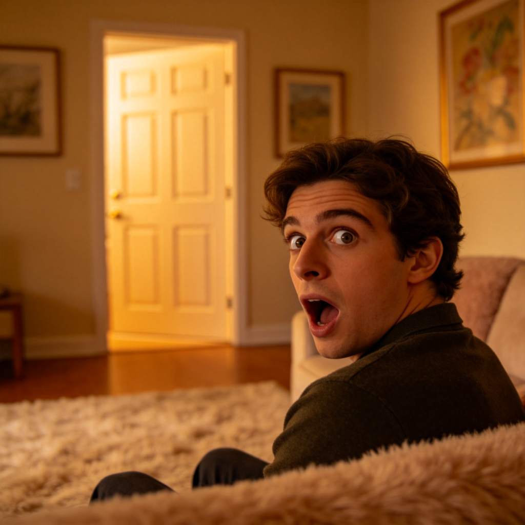 knock 名词图解：室内人物听到敲门声的瞬间反应