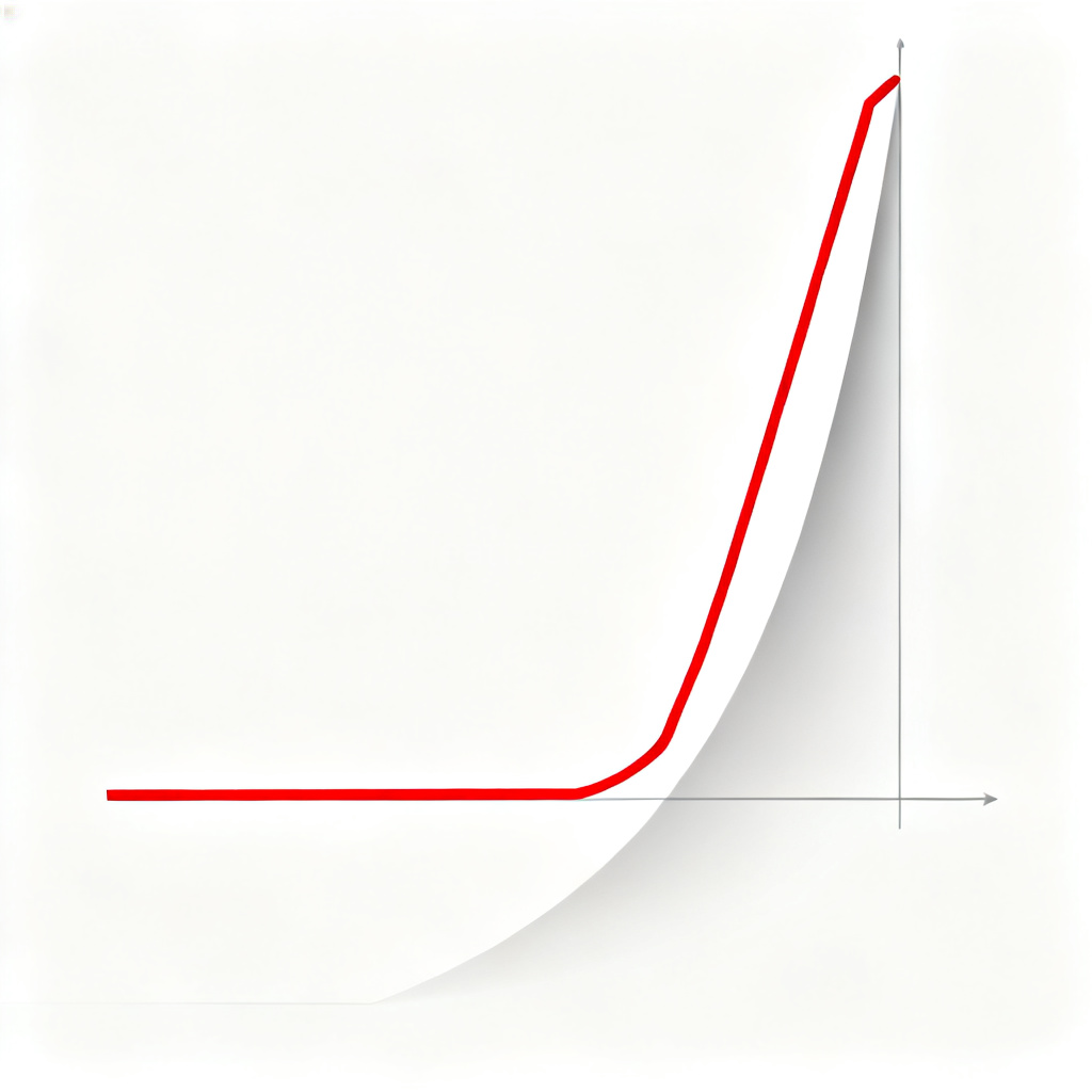 A line graph showing a sharp upward leap, representing a sudden increase.