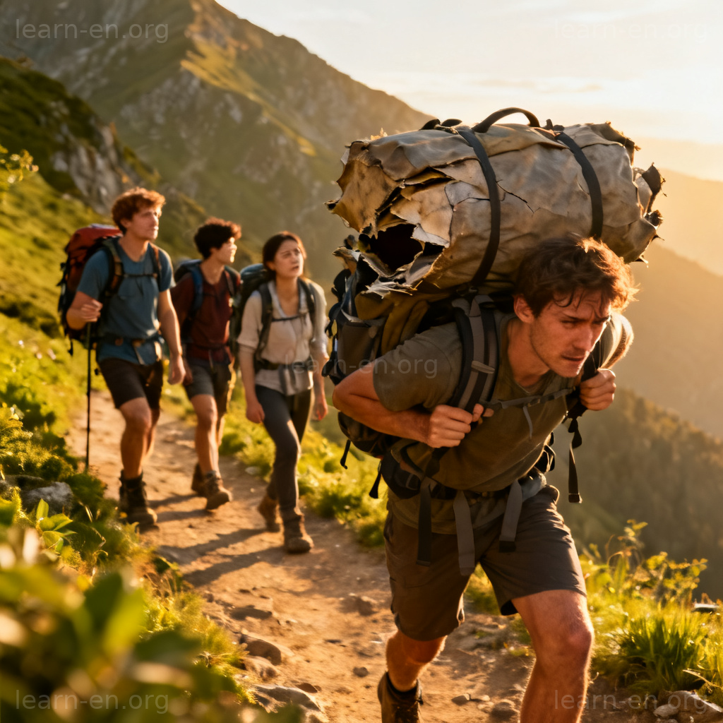 Liability as disadvantage with broken backpack slowing hikers