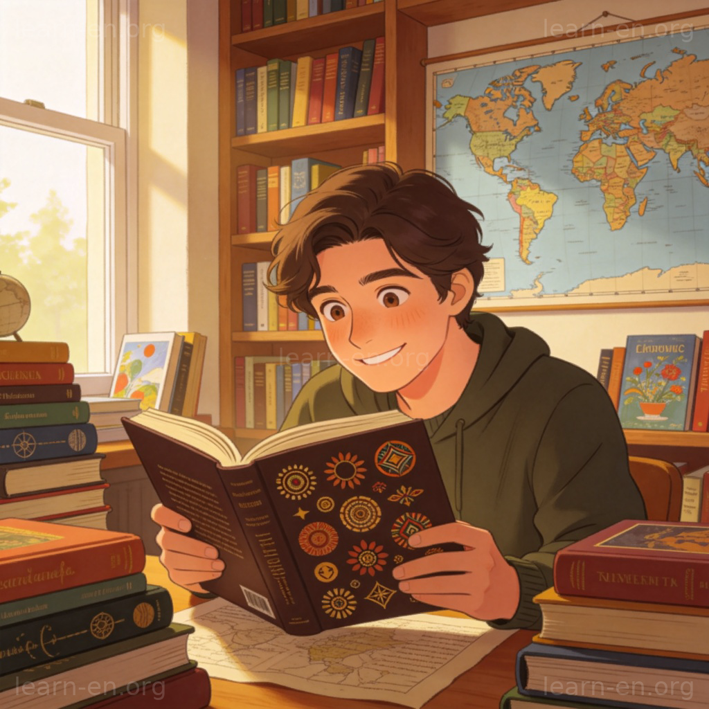 liberal 开明态度图解：个人在书房阅读多元文化书籍