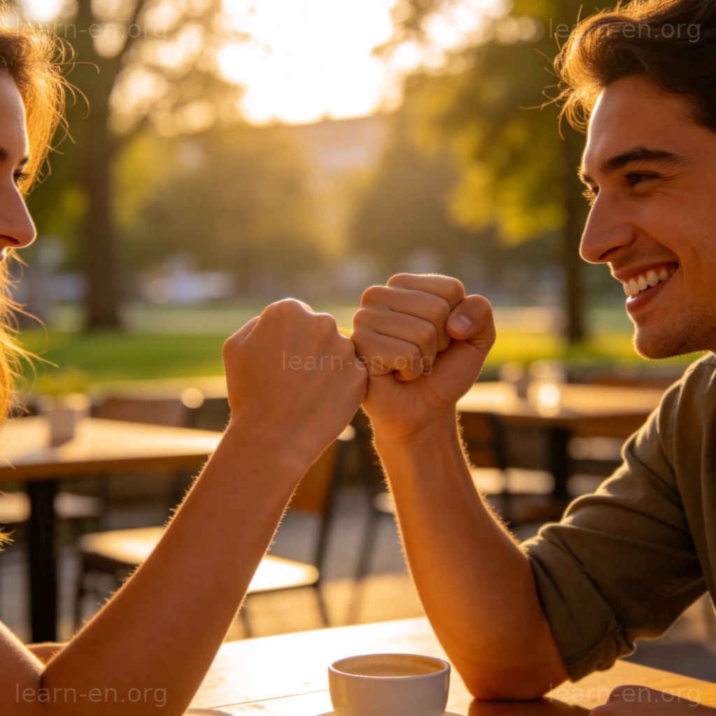 luck 幸运场景：朋友间击拳鼓励的温暖时刻